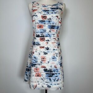 Ann Taylor Petite Fit And Flare Sleeveless Dress Floral Women’s Size 2 Petite